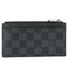 Used Card Case Coin / Card Holder N64038 Damier Grafitte Black Gray Compact