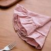 Simple Solid Color Ruffled Placemats Round Cotton Cloth Napkins Afternoon Tea Placemat for Wedding Decoration Table Decor