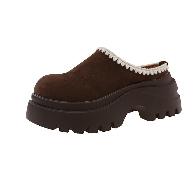 Маффин на толстой подошве, увеличивающий рост, обувь Boken, сумка-голова, полушлепанцы, женские, 2025, осень, новая одежда, шлепанцы Boken на одной педали