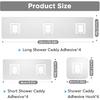 14 Pack Shower Caddy Adhesive Replacement Flat, Transparent Strong Adhesive Hooks, No Drilling, Waterproof Wall Hooks for Shower Caddy, Bathroom