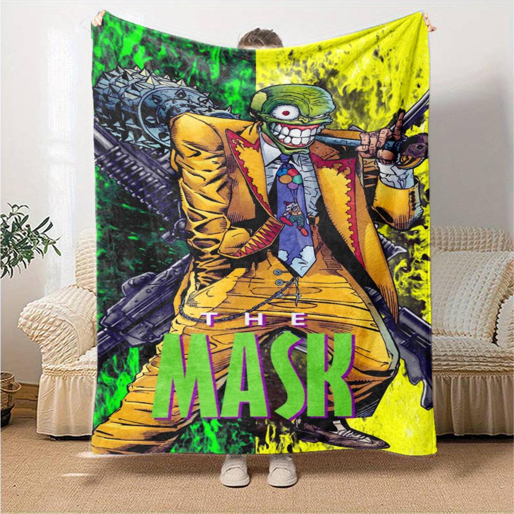 The mask Print Flannel Blanket High Quality Warm Comfortable Cover for All Seasons Perfect for Gifts Home Decor