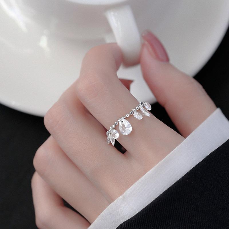 Роскошное Изысканное Регулируемое Кольцо с Неправильной Бахромой в Виде Капель Воды и Цирконами для Женщин, Повседневное, для Посещения Ужинов, Подарок