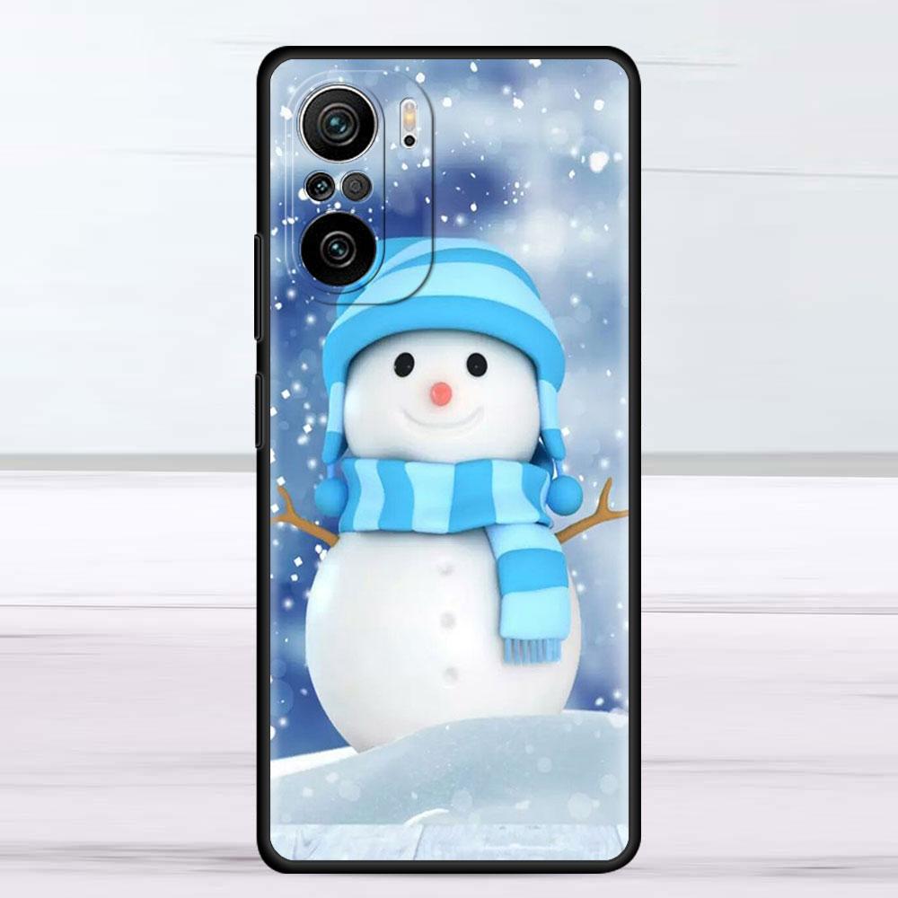 Рождественский чехол со снеговиком из мультфильма для Xiaomi Redmi Note 11 10 9S 9 K40 Pro 7 8 9A 9C 8T 9T 10C 10Pro, силиконовый чехол для телефона