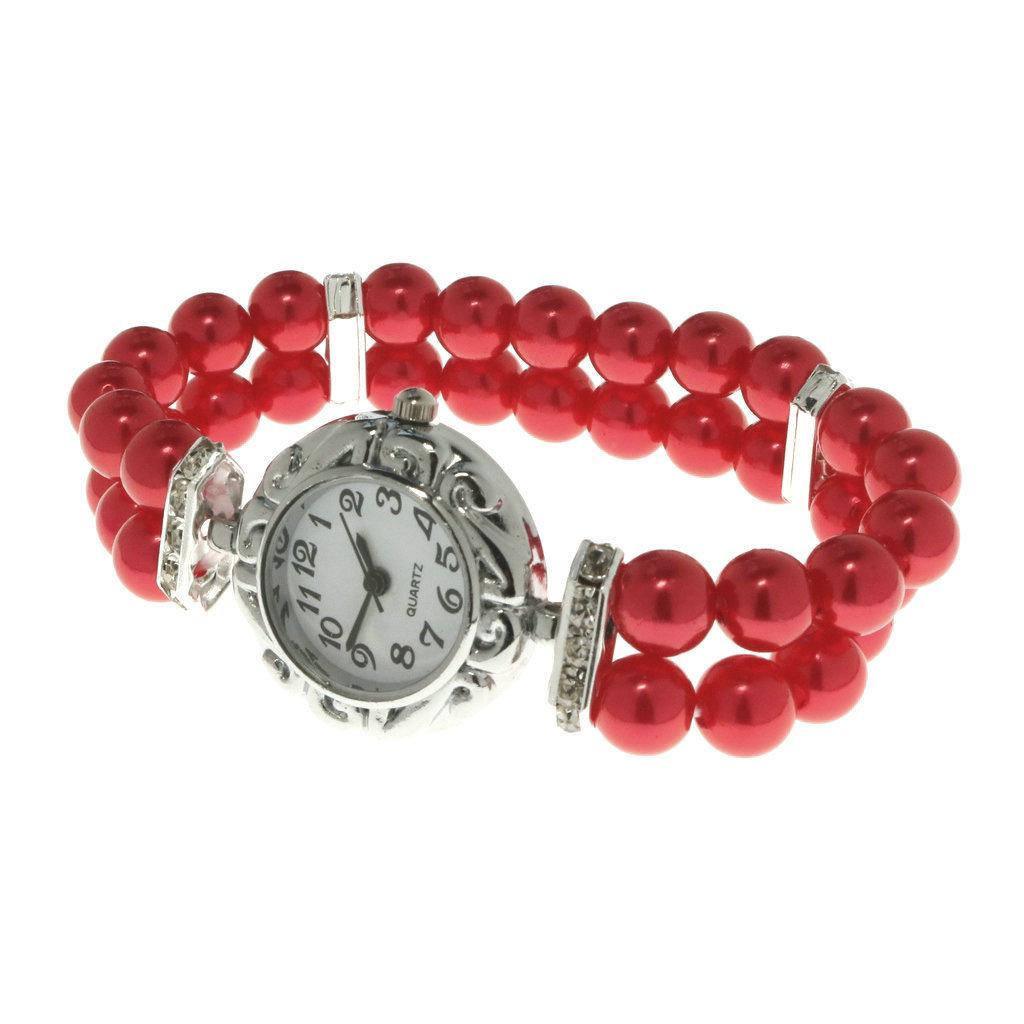 Японский и корейский стиль жемчужный страз сердце браслет часы - Женские кварцевые часы