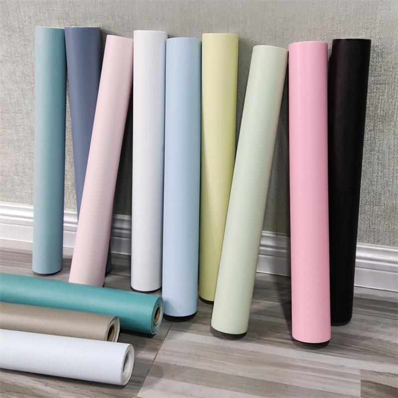 10 м макарон чистый цвет утолщается ПВХ DIY гостиная пленка самоклеящаяся настенная бумага водостойкая настенная наклейка декоративная