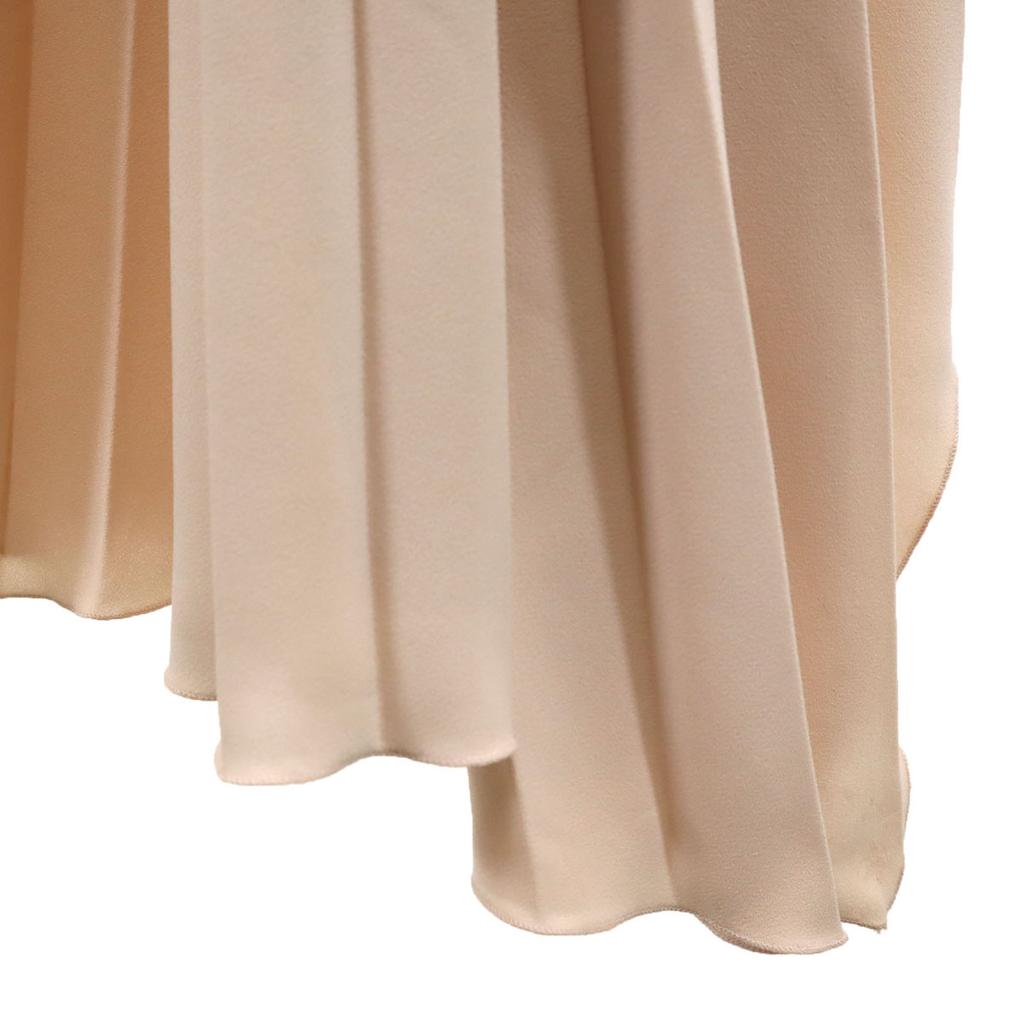 Theory Made In Japan Long Length Pleated Skirt S Pink Beige Waist Rubber Women Used