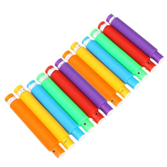 12 Pcs Glow Sticks Party Favors LED Light Up Pop Tubes Kids Toy Glow In The Dark Necklaces Bracelets Party Supplies for Birthday Christmas