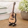 Миниатюрная деревянная модель гитары для кукольного домика, музыкальный инструмент с подставкой для дисплея, чехол для кукольного домика, аксессуары для небольших поделок, украшения для дома(# 1)