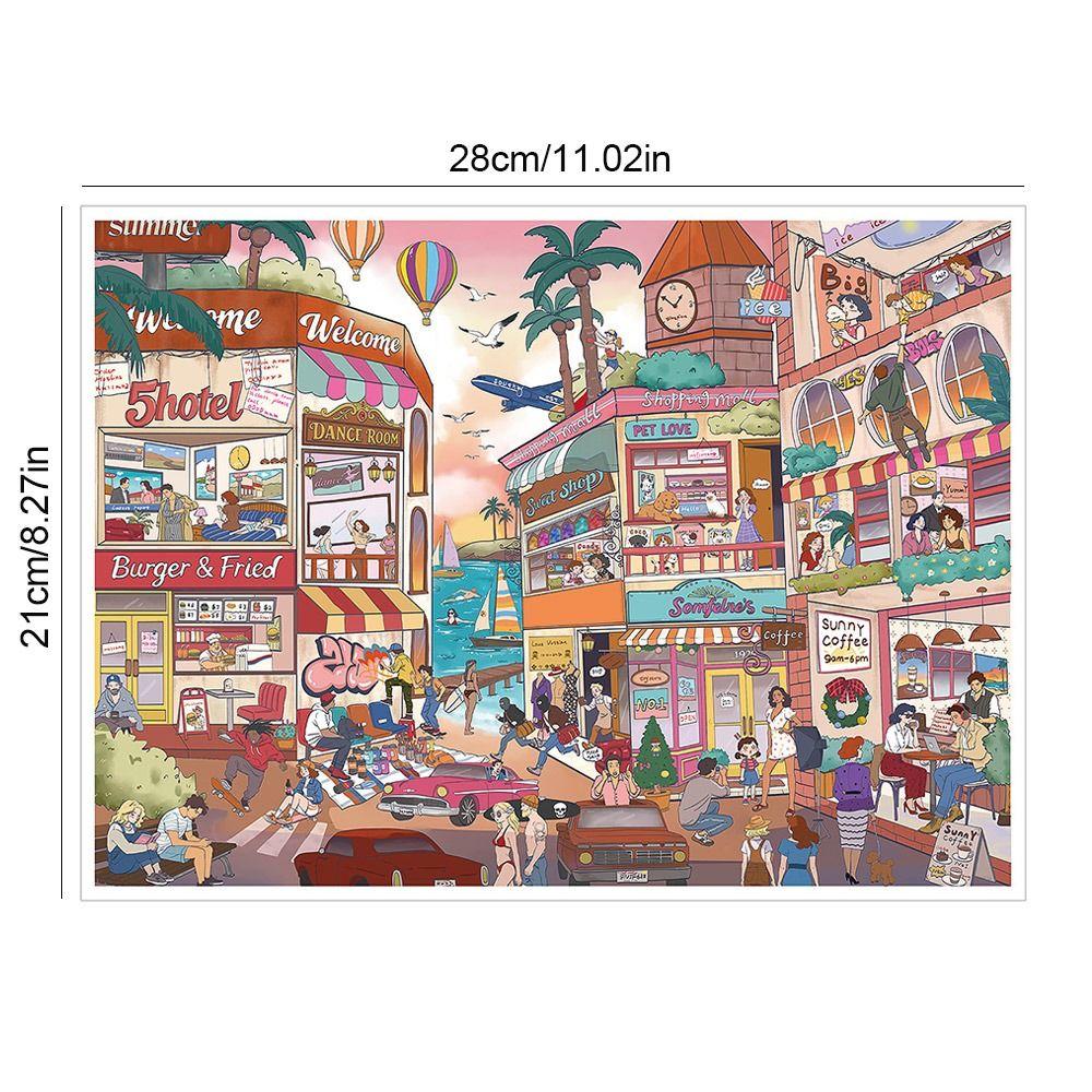 DIY Design Landscape Sticker Kawaii Design Street Scene Sticker Festival Decoration