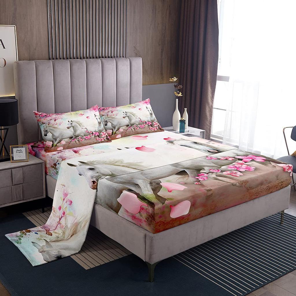 Крыса Грызун Узор Шапка для кровати Комплект постельного белья из четырех предметов Спальня Общежитие Постельное белье Украшение