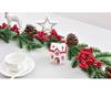 NUCHI Christmas Wreath with PE Leaves, White Pine Cones, and Red Berries - Door Hanging Ornament and Holiday Decoration