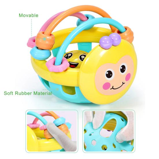 Мягкая и красочная мультяшная игрушка-прорезыватель для зубов пчелка с погремушкой и колокольчиком для младенцев и малышей