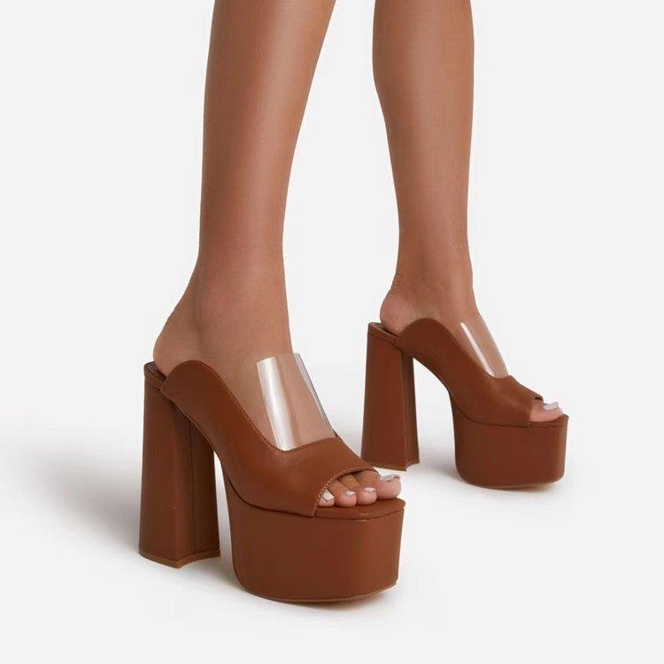 Сандалии Wanita Hak Tinggi, супер кружевные сабо, массивные туфли-лодочки на платформе с перепонками, сандалии-шлепанцы, сандалии Wanita, сексуальные сандалии Sandalias Mujer