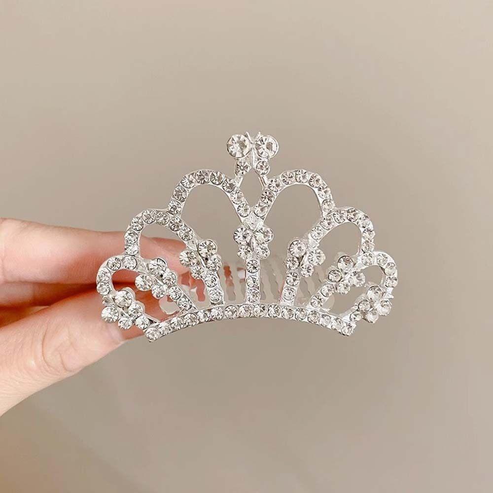 Расческа для волос с бабочкой и хрустальной короной, заколки для волос со стразами, женские/детские