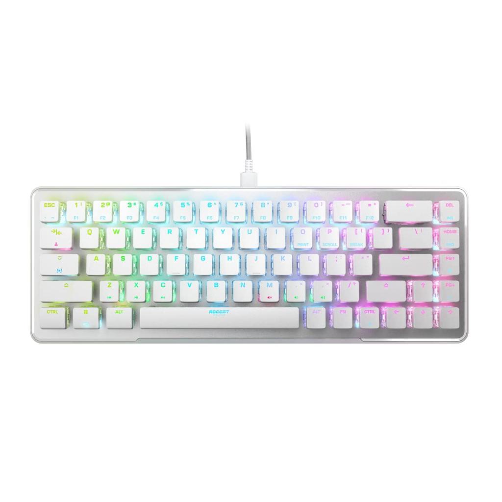 ROCCAT Gaming Keyboard Vulcan II Mini US ANSI English Layout Wired Optical Linear Mini RGB Windows 7 or Later Authorized Distributor White/White (65%)