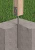 Post base, galvanized anchor, 121x624x124mm