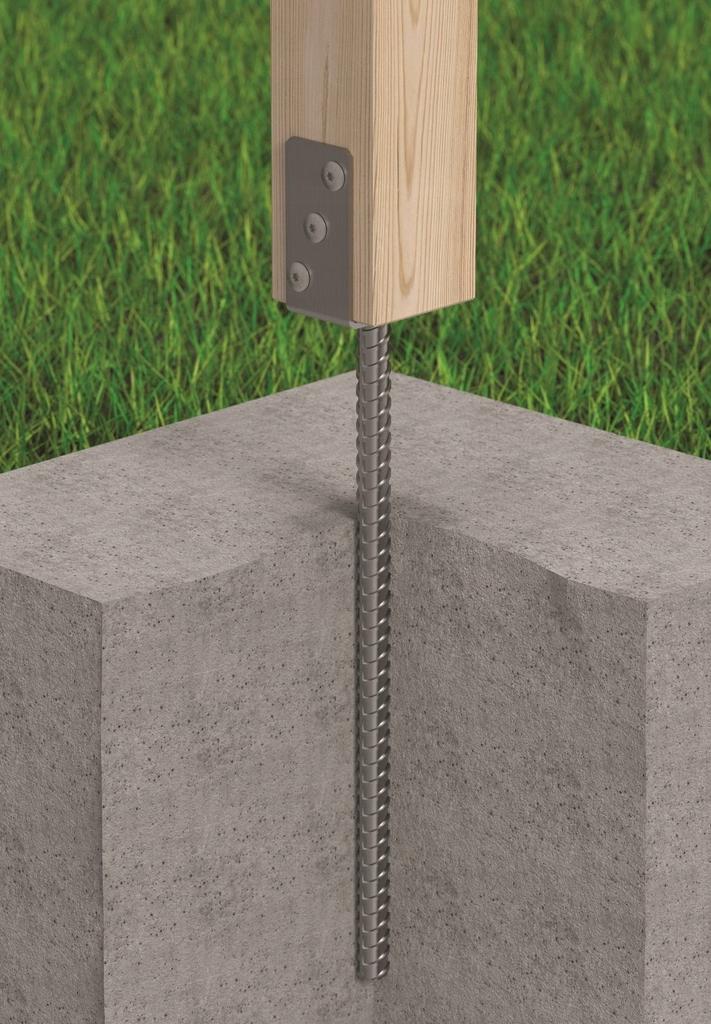 Post base, galvanized anchor, 121x624x124mm