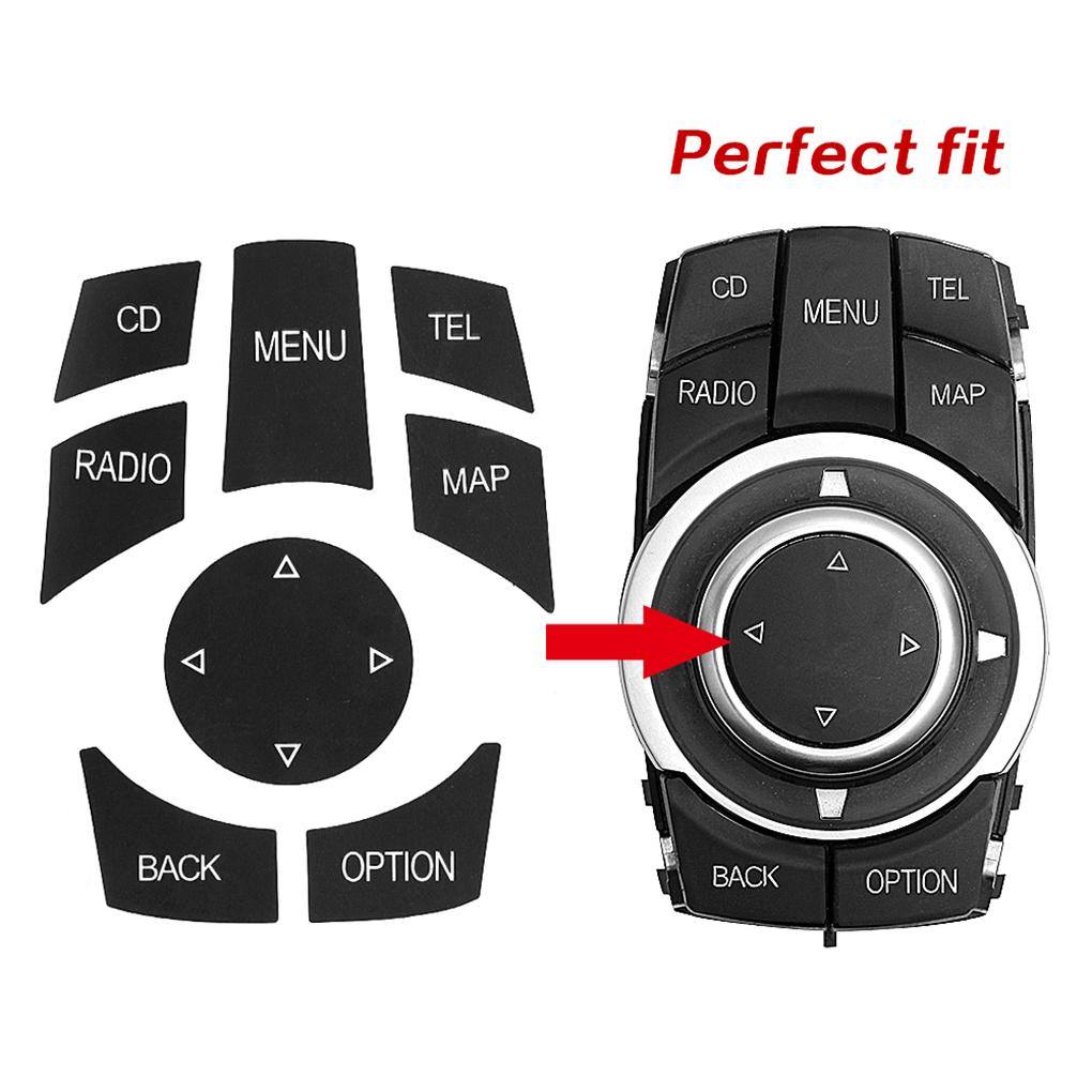 10 шт. Накладки на кнопки мультимедиа автомобиля Наклейки iDrive для 1 2 3 5 7 серии