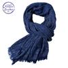 Luxury Band Scarf Men Solid Cotton Scarf Female & Male Shawl Wrap Jacquard Weave Long Scarfs with Tassels 175*80 Cm