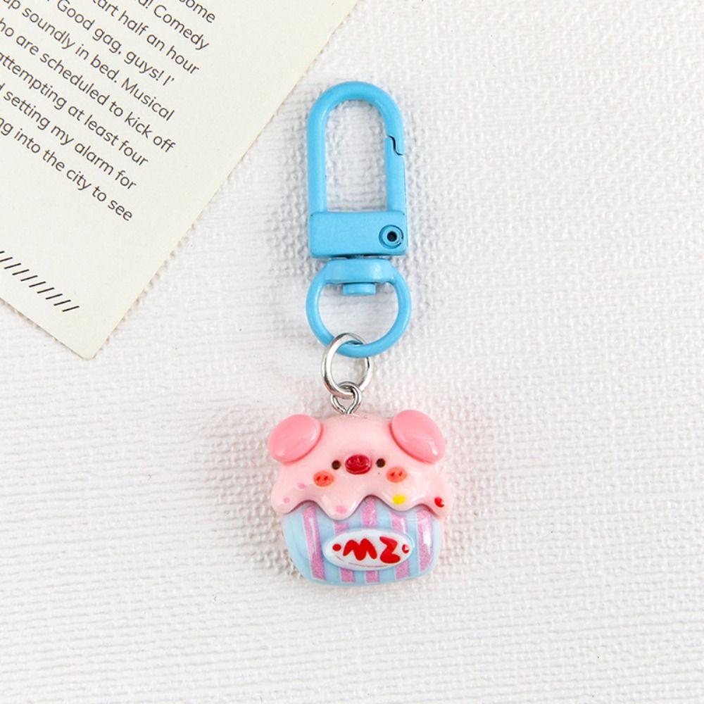 Resin Piggy Doll Keychain Creative Cartoon Doll Pendant Portable Pig Car Key Hanger Gift