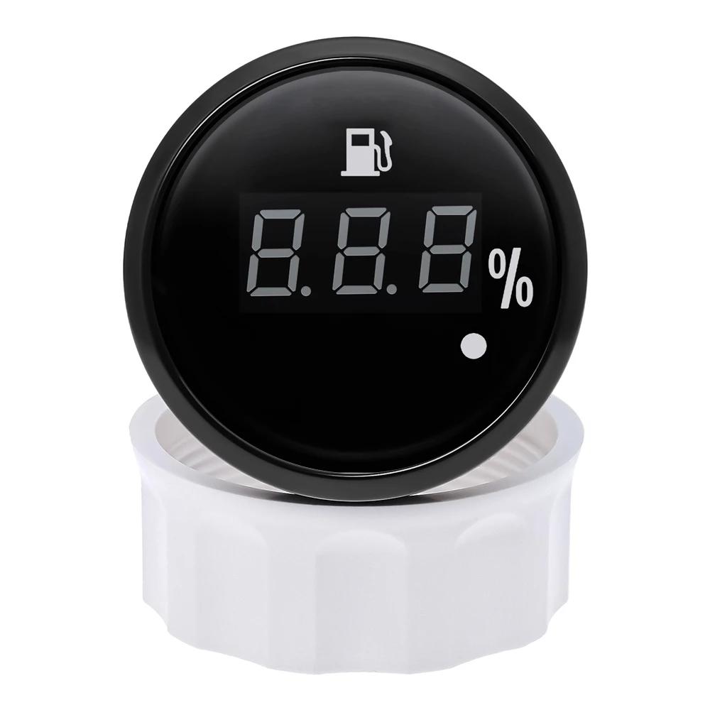 0-190 Ohm 2" 52MM Fuel Level Gauge with Alarm+Stainless Steel Fuel Level Sensor 100-600mm for Gasoline Diesel Boat Car 12V24V