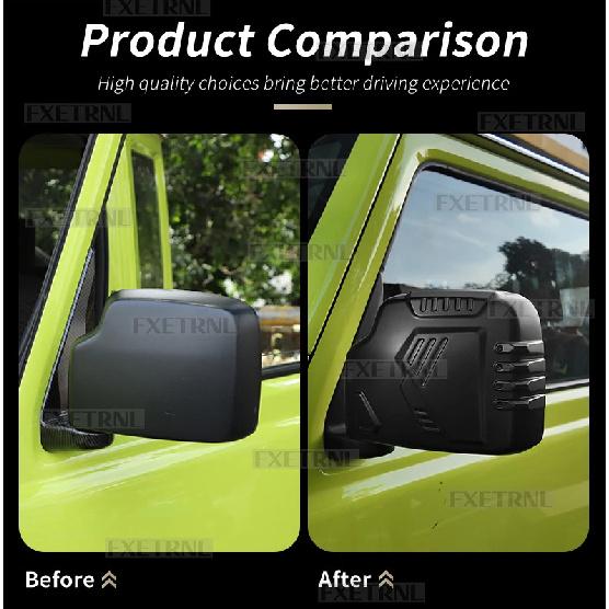 Для Suzuki Jimny JB64 JB74 2018 2019 2020 2021 2022 2023 2024 2025 Матовый черный Накладка на зеркало заднего вида автомобиля LHD RHD ABS 1 пара