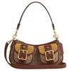 COACH Ashton Coated Canvas With Wool And Leather Crossbody One Shoulder Handbag Medium Women's Tan CCZ24-IMYMX