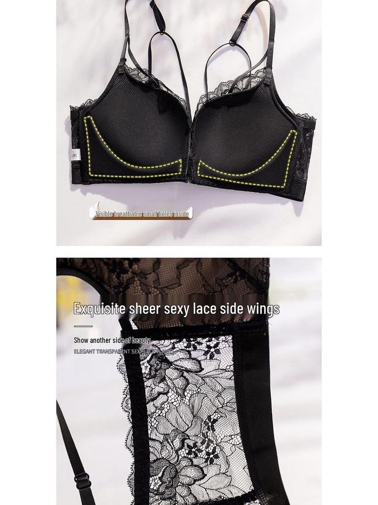 2025 Lace Backless Front Buckle Seamless Push-Up Bra for Women