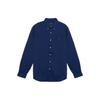 Polo Solid Color Long Sleeve Polo Collar Shirt Men Shirts Blue 710776166-002