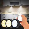 86MM Led Puck Light 3 Colors In 1 Wireless Black Cabinet Lamp Battery Powered Indoor for Kitchen,Foyer