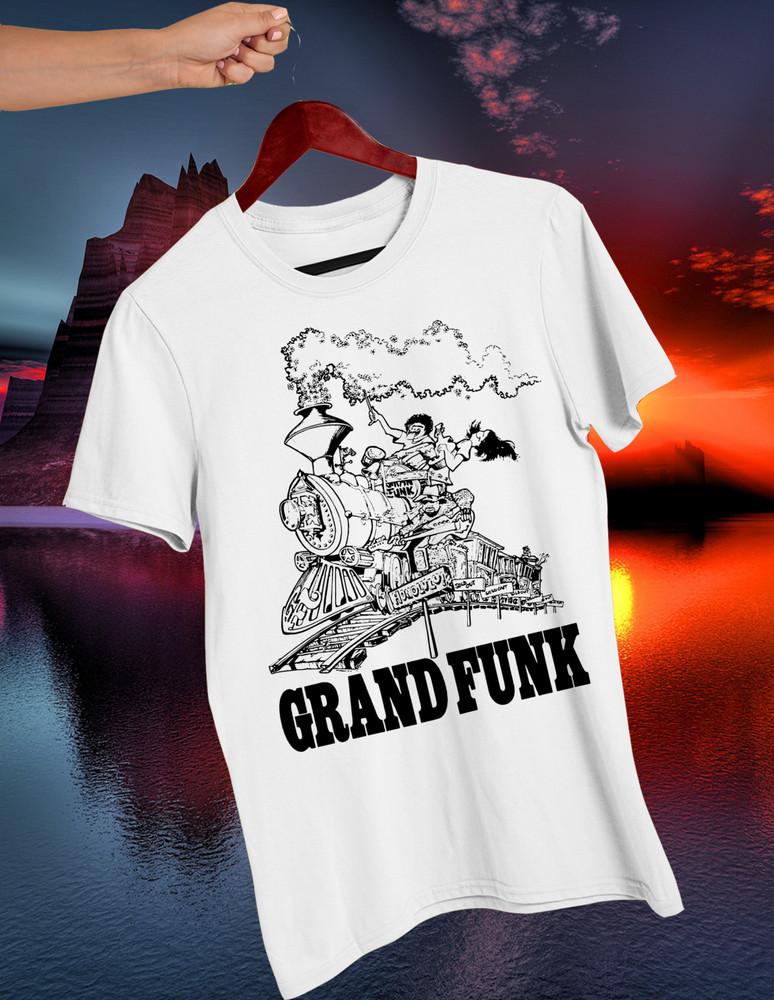 Band Grand Funk Railroad White CartoonT Shirt Size S4XL Cotton II110 CAO145 Unisex T-Shirt
