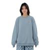 Li Ning Fitness Series Логотип Печать Однотонный Свободный Круглый Вырез Пуловер Толстовка Женская Толстовка Туманно-Голубой AWDR874-7