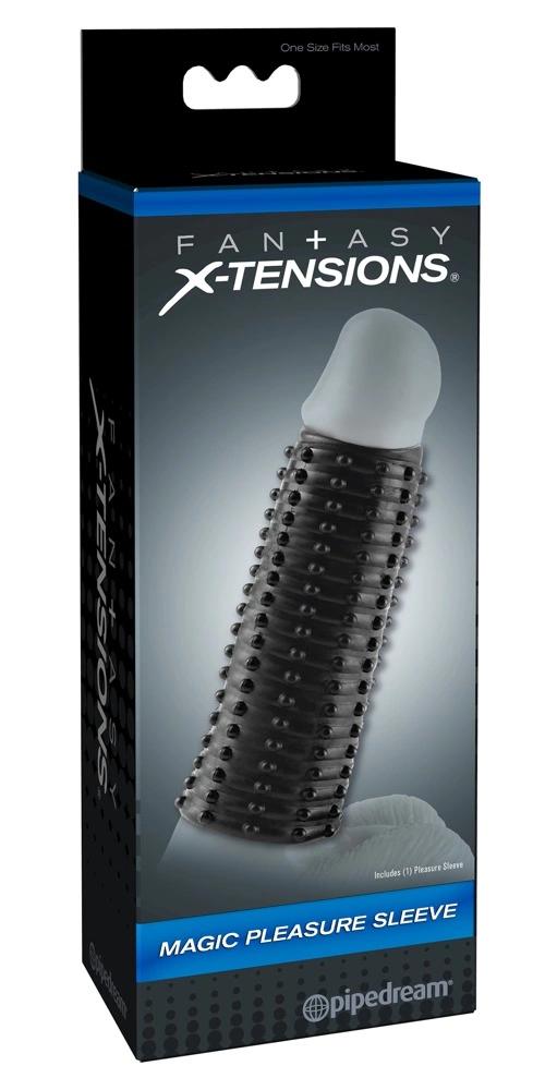 Fantasy X-Tensions - Black Penis Sleeve with Stimulation Studs 14cm