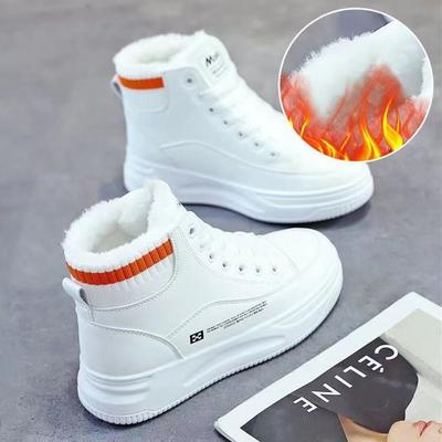 2024 зимние высокие женские кроссовки весенние студенческие плоские повседневные спортивные туфли для женщин парусиновые кожаные туфли на платформе