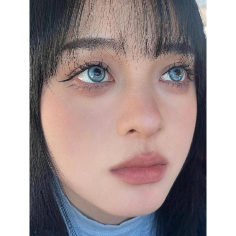 Контактные линзы MillCreek Blue с градацией 14,5 мм, стеклянной бусиной в стиле комиксов, радужной оболочкой, сроком использования 1 год, цветные контактные линзы для близорукости