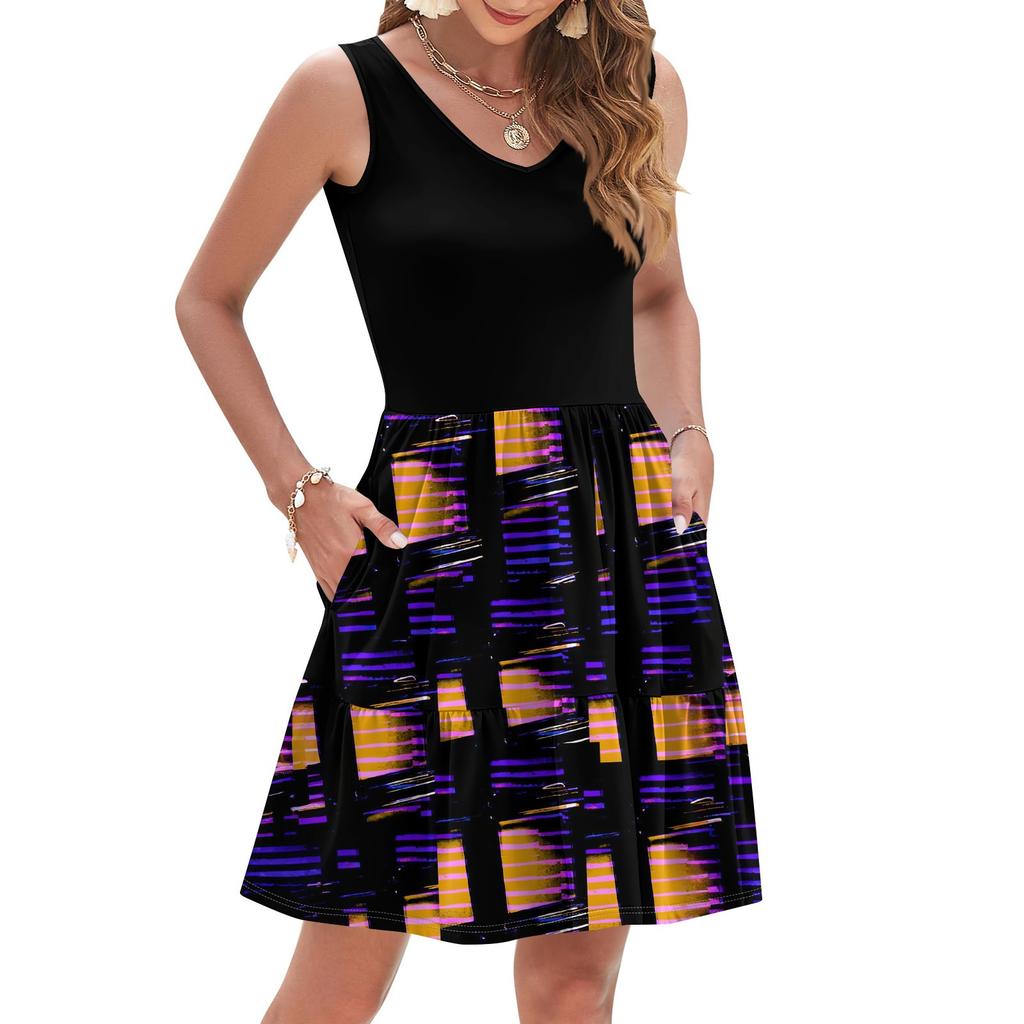 Женские летние платья без рукавов повседневные свободные летние платья на пуговицах с карманами