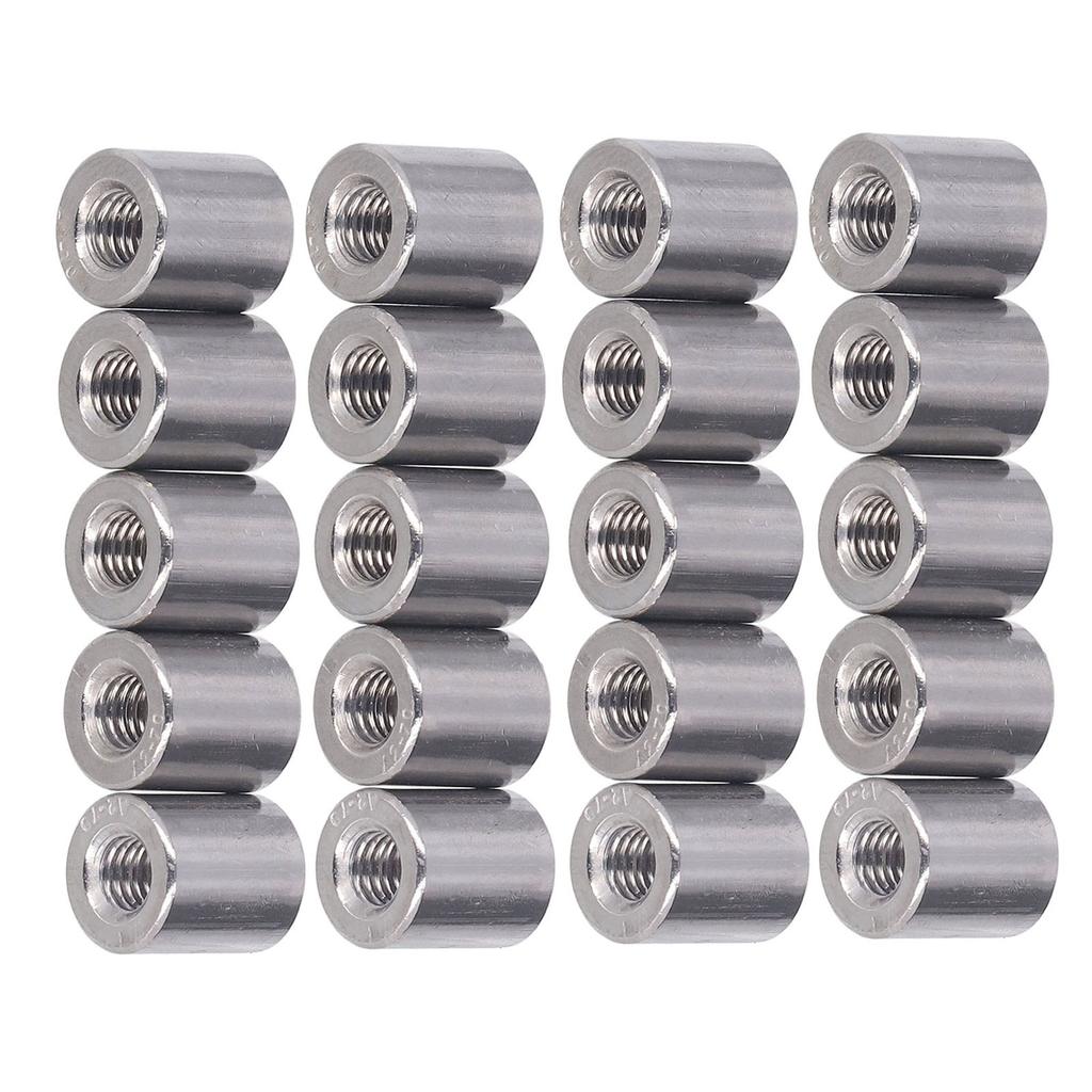 20 шт. Цилиндрические соединительные гайки из нержавеющей стали 304, внутренняя резьба M6, круглые соединительные гайки