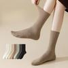 Female Autumn Pure Cotton Pure Color Breathable Sweat Absorption Deodorant Pilling Non Bone Tube Socks