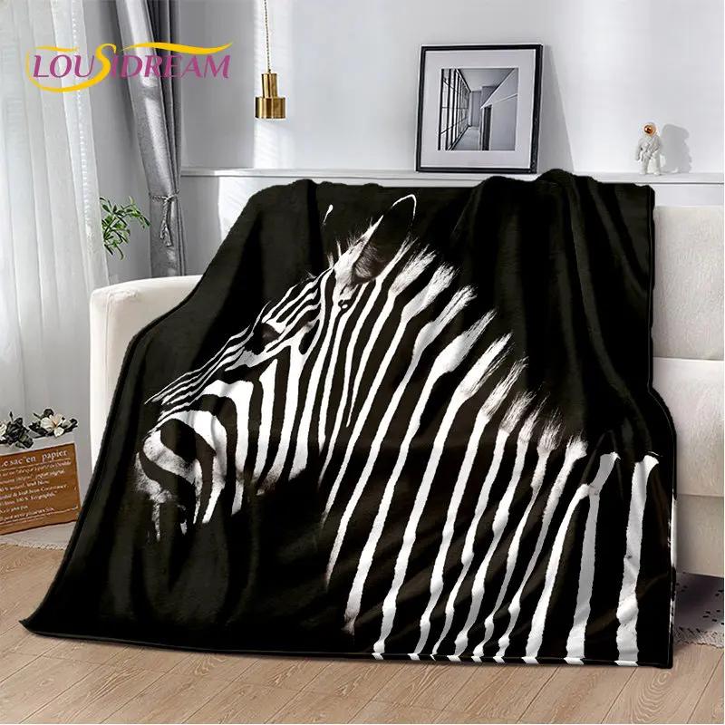 Wild Animal Zebra Soft Plush Blanket,Flannel Blanket Throw Blanket for Living Room Bedroom Bed Sofa Picnic Cover Bettdecke Kids