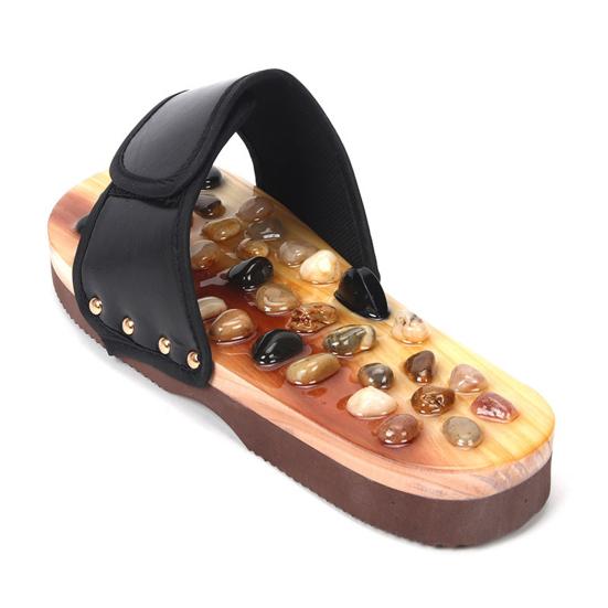 1 пара массажных тапочек с регулируемым ремешком, дизайн для снятия усталости, галька, акупрессура, массажер для ног, обувь для мужчин и женщин