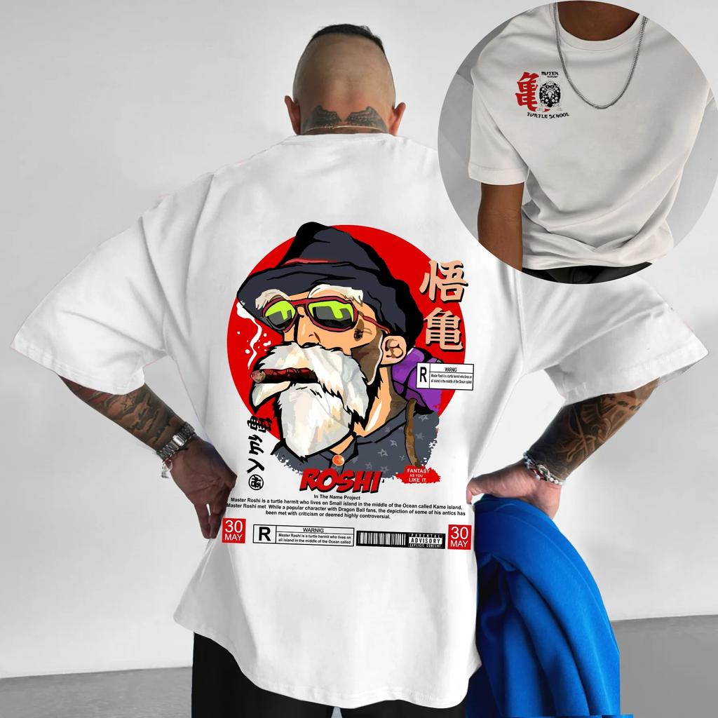 Новая аниме-футболка Dragon Ball с изображением Гоку, с круглым вырезом, с короткими рукавами, 2026, Bandai, летняя, мужская, спортивная, свободная и дышащая, хлопковая