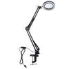 5X Magnifying Glass with LED Light Flexible Arm 10 Level Brightness 3 Colors Workbench Light with