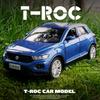 1/36 Модель автомобиля из сплава Volkswagen T-ROC Литая под давлением и игрушечные транспортные средства Металлическая модель автомобиля Симуляция Оттягивание назад Коллекция Детская игрушка F344