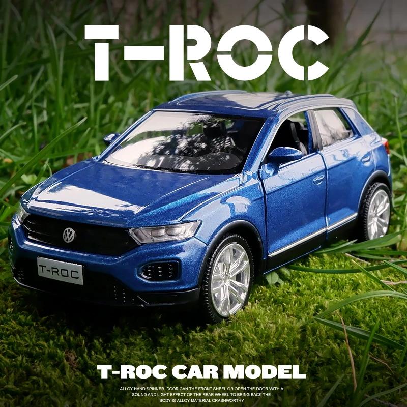 1/36 Модель автомобиля из сплава Volkswagen T-ROC Литая под давлением и игрушечные транспортные средства Металлическая модель автомобиля Симуляция Оттягивание назад Коллекция Детская игрушка F344