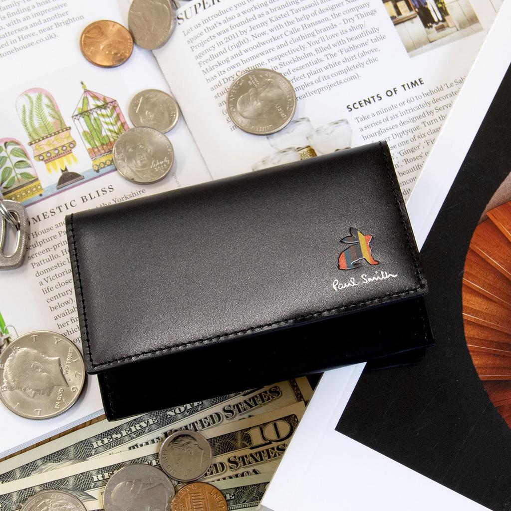 Paul Smith Marquetry Bright Stripe Rabbit Business Card Holder 813018 P903 No (Black, Personalization)