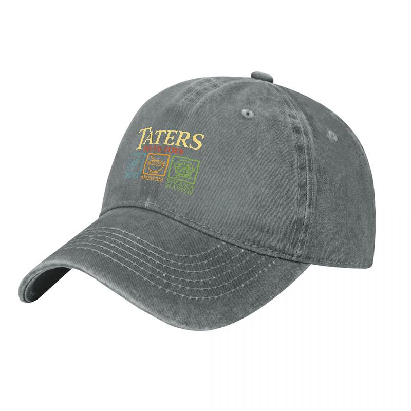 Taters Culture Washed Cotton Baseball Cap With Colorful Embroidered Logo Design For Everyday Wear And Casual Style