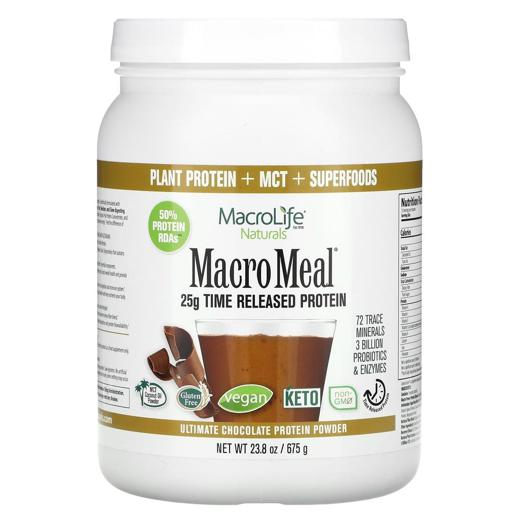 Macromeal, Ultimate Protein Powder, Chocolate Flavor, 675G(23.8Oz)