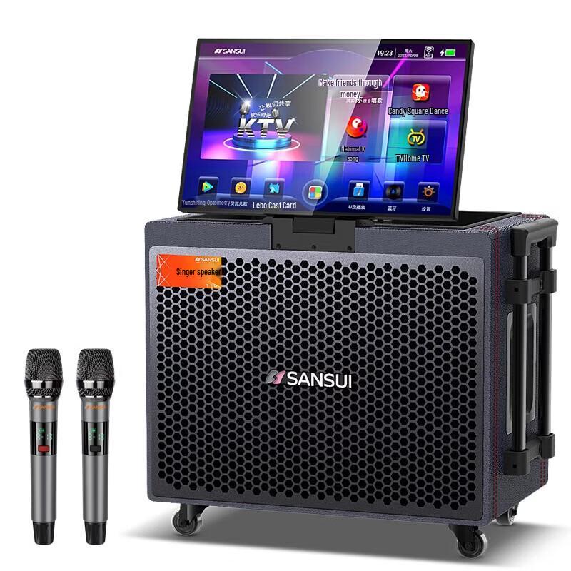 SANSUI PE Series Portable Outdoor KTV Audio System with 21" Display CN plug (adapter included)