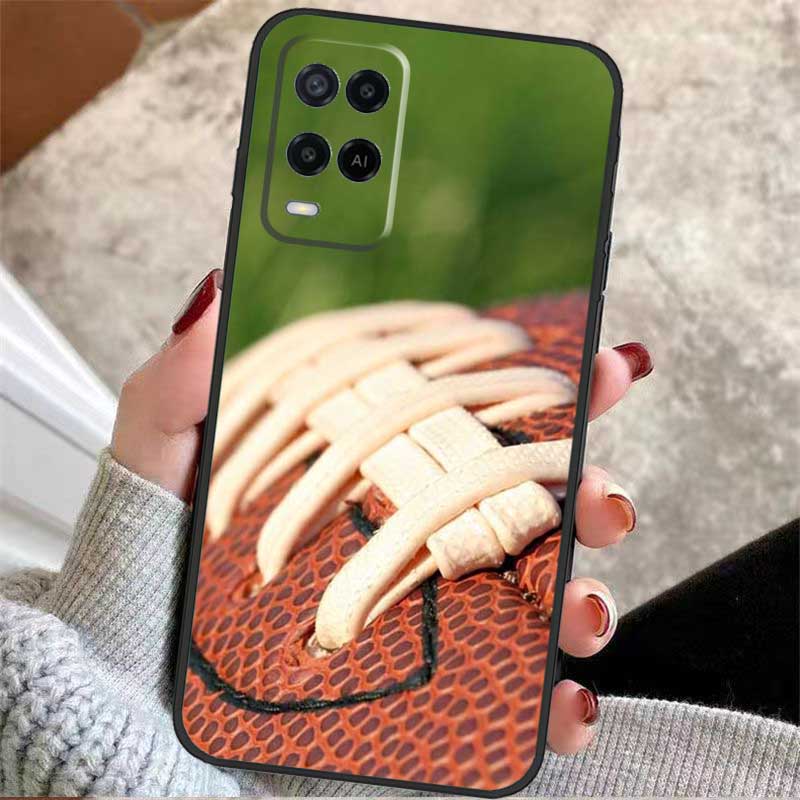 American Football Sport Case For Oppo A38 A74 A94 A54 A18 A58 A78 A98 A80 A60 A40 A96 A76 A16 A15 A17 A57 A77 A5 Pro