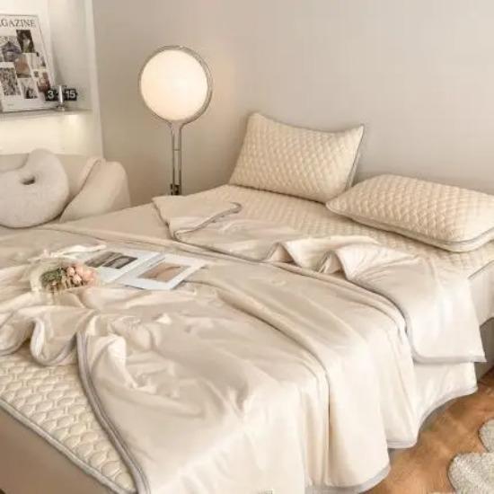 Новое Летнее Одеяло из Прохладного Шелка Однотонное, Мягкое и Удобное Одеяло для Кондиционера, Односпальное, для Взрослых, Подарочное Одеяло